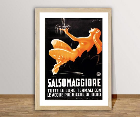 Salsomaggiore Tutte Le Cure Termali Con La Acque Piu Ricche Di Iodio Vintage Travel Poster Poster Paper Print Gift Idea