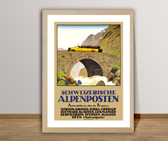Schweizerische Alpenposten Vintage Travel Poster Poster Paper Or Print Gift Idea