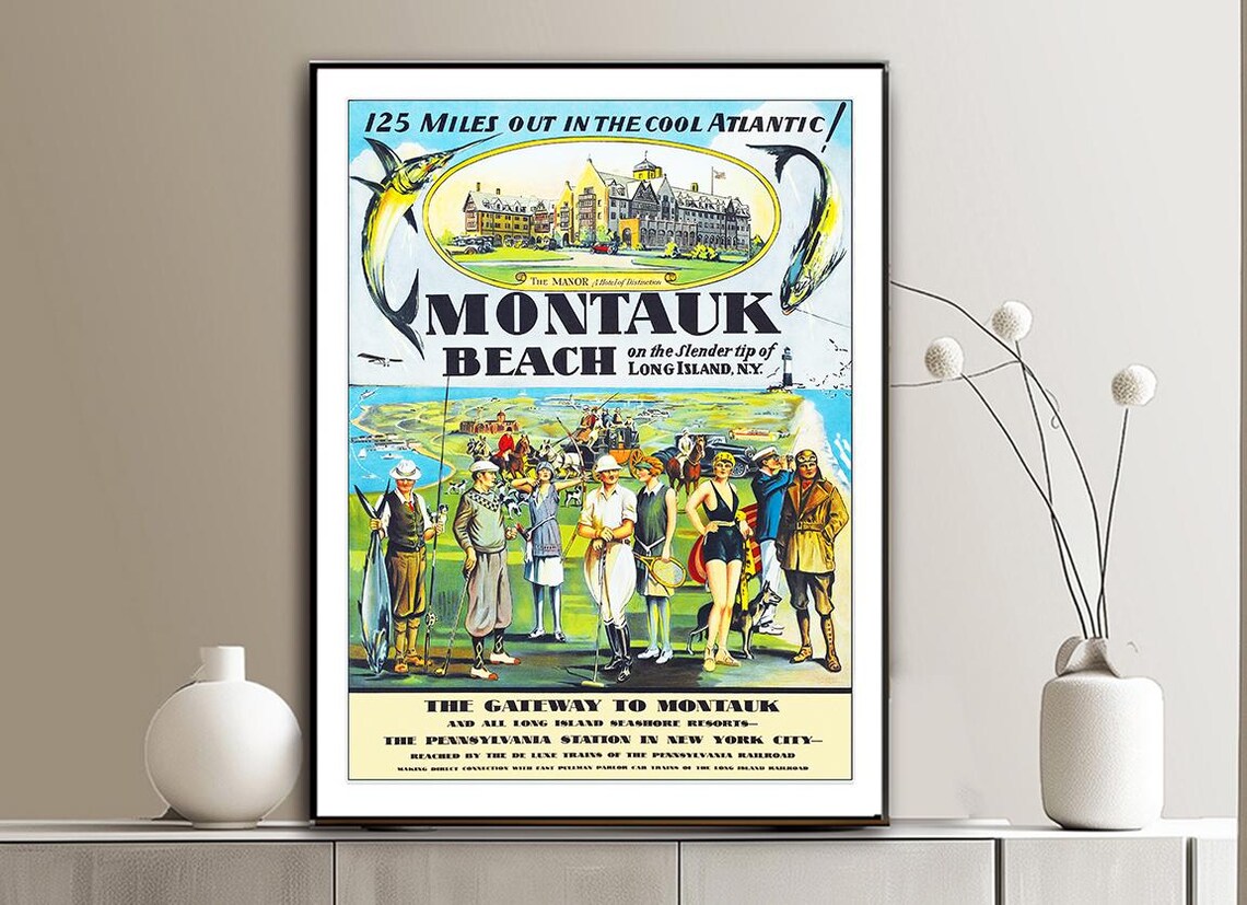 Montauk Beach Vintage Travel Poster, Long Island - Image 2