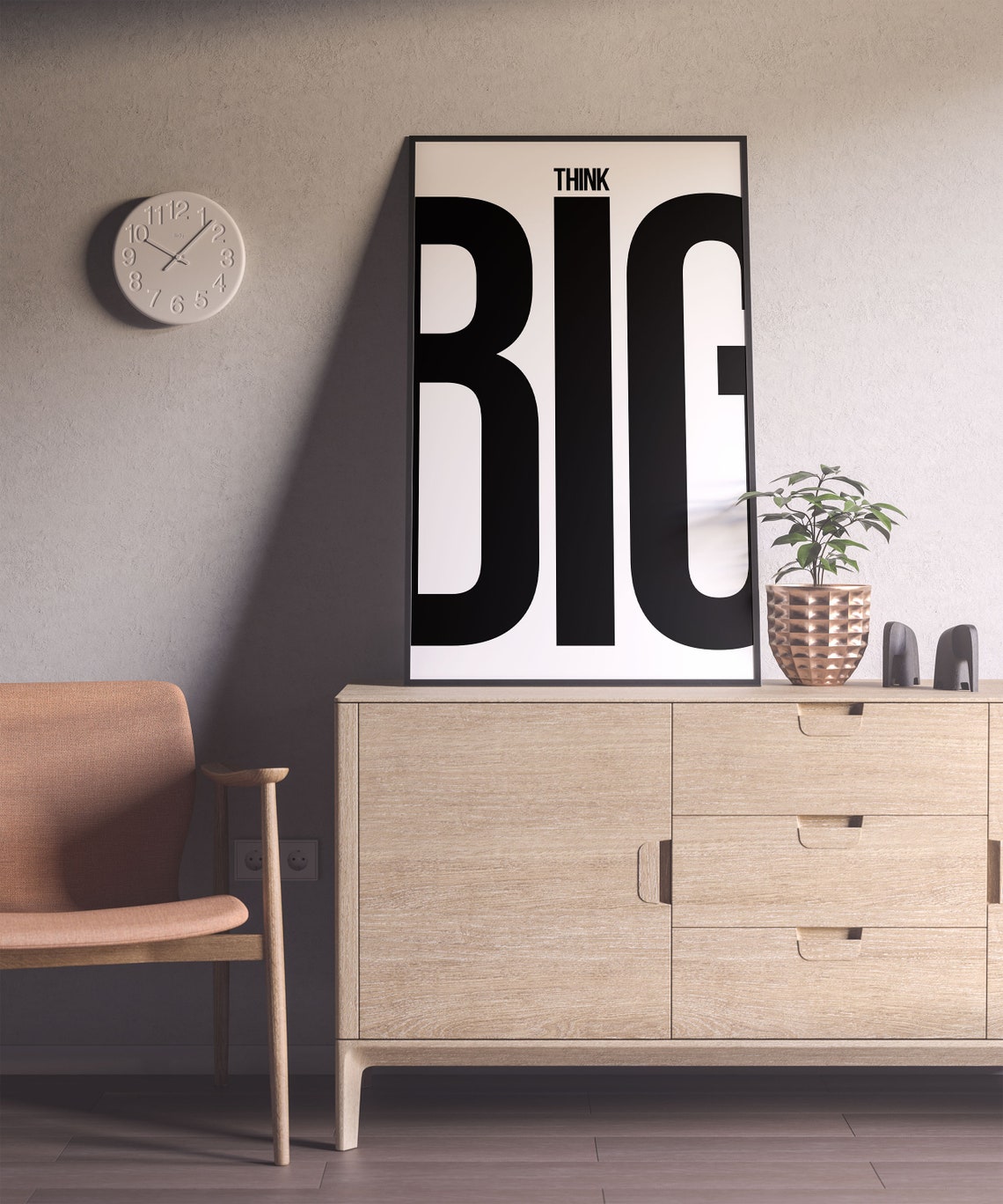 Think Big Minimalist Giant Bold Black And White Quote Poster - Image 4