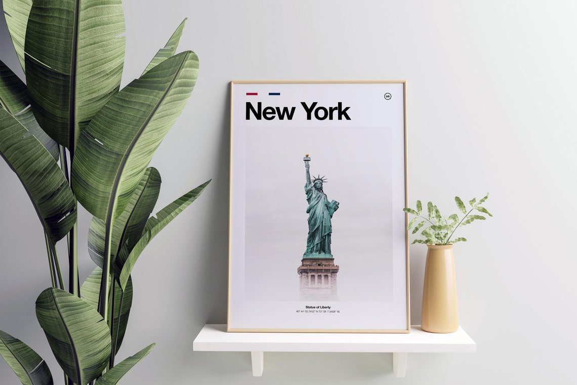 Statue Of Liberty Poster New York Poster Statue Of Liberty Gift New York Print Gift Travel Poster City Wall Art Minimalist City Poster - Image 6
