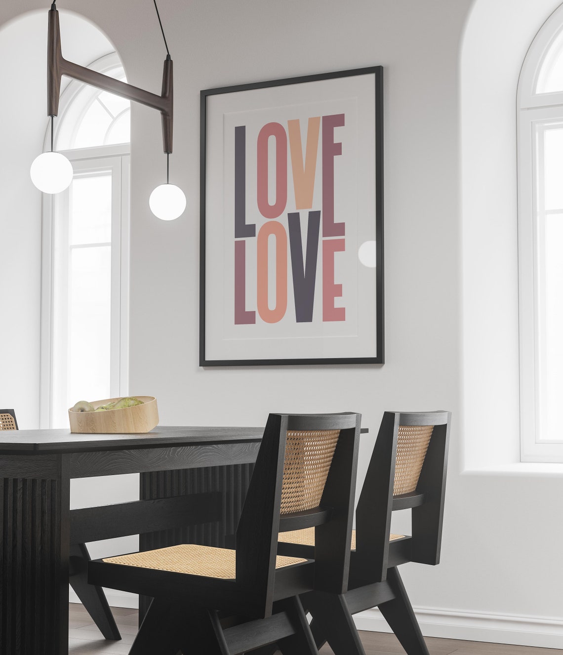 Love Typography Art Soft Pastel Stacked Letters Wall Decor Poster - Image 3