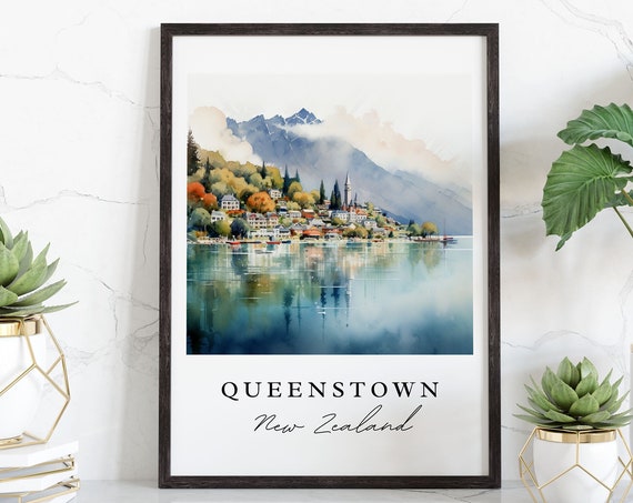 Queenstown Traditional Travel Poster, Australia