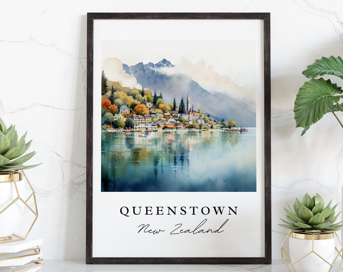 Queenstown Traditional Travel Poster, Australia