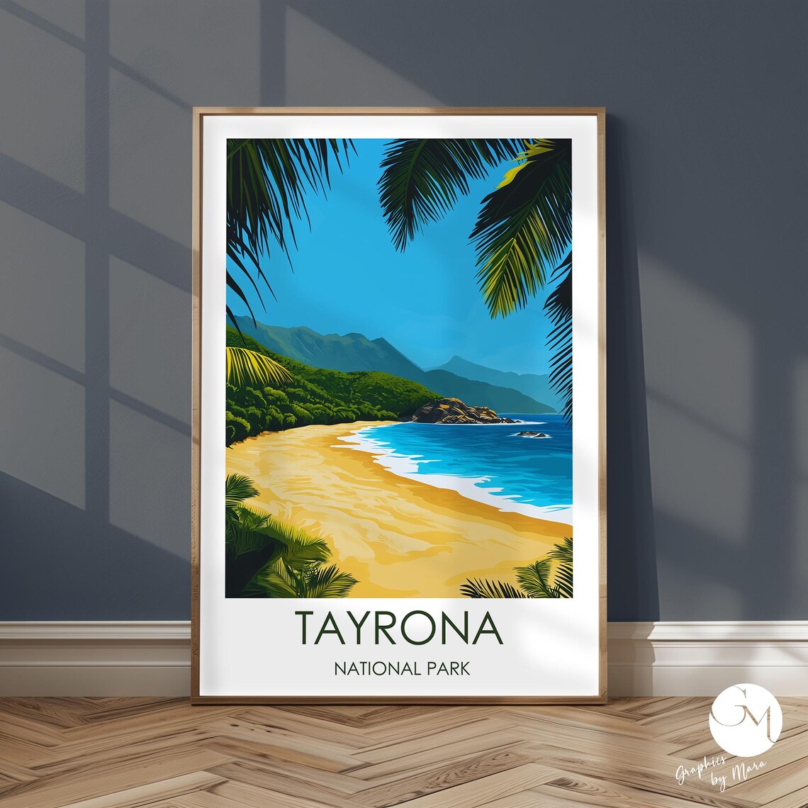 Tayrona National Park Caribbean Beach Colombia Travel Poster