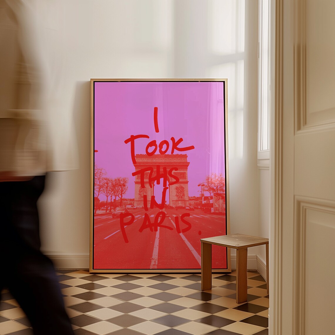I Took This In Paris Arc de Triomphe Pink Photo Travel Art Poster - Image 5