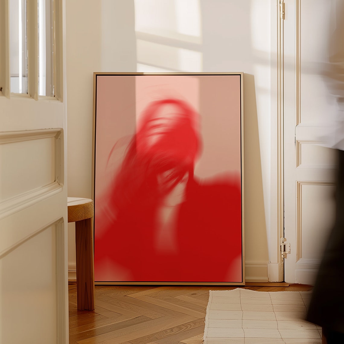 Red Aura Blur Figure Gradient Psychedelic Fashion Bedroom Art Poster - Image 2