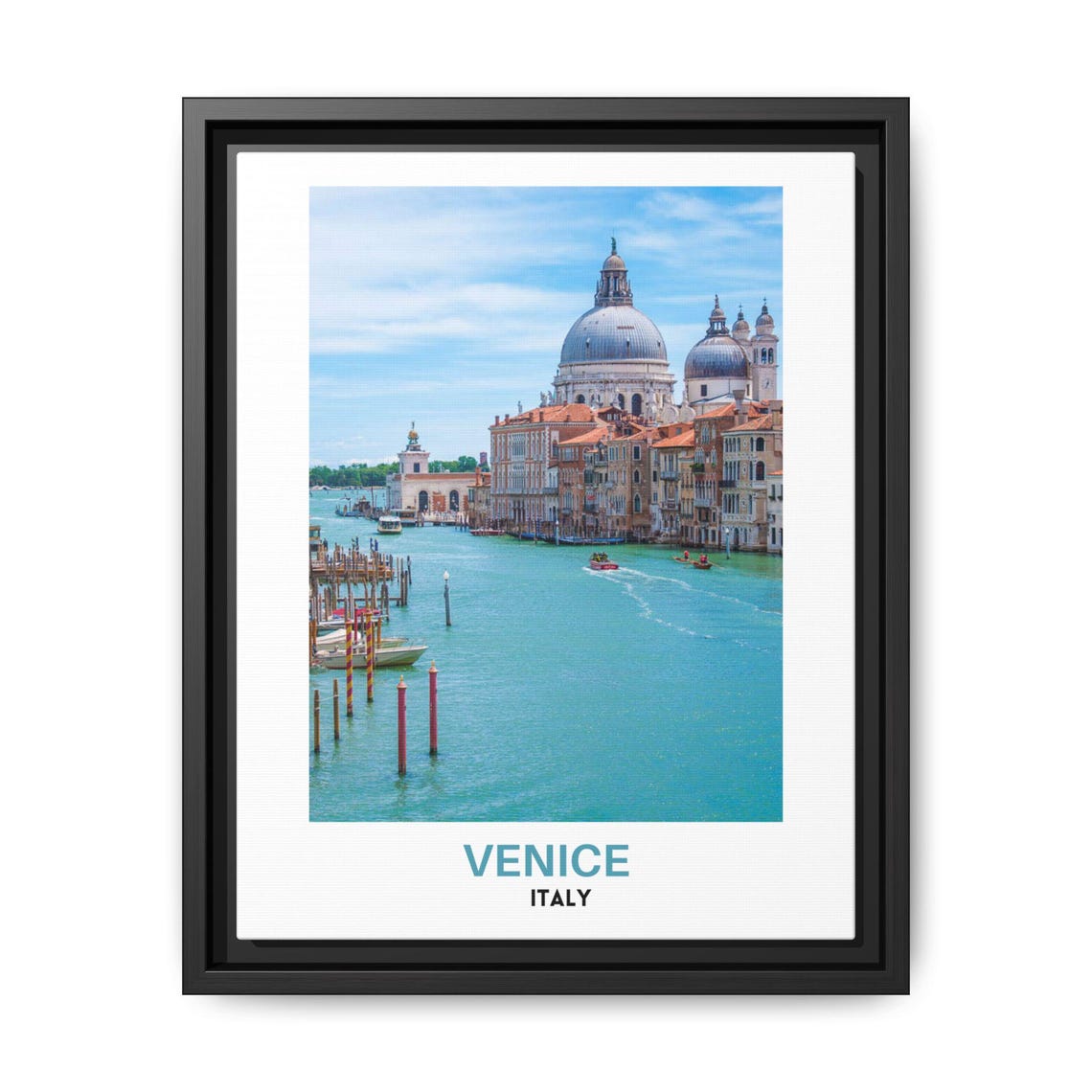 Venice Grand Canal Punta della Dogana Mooring Poles Scene Poster