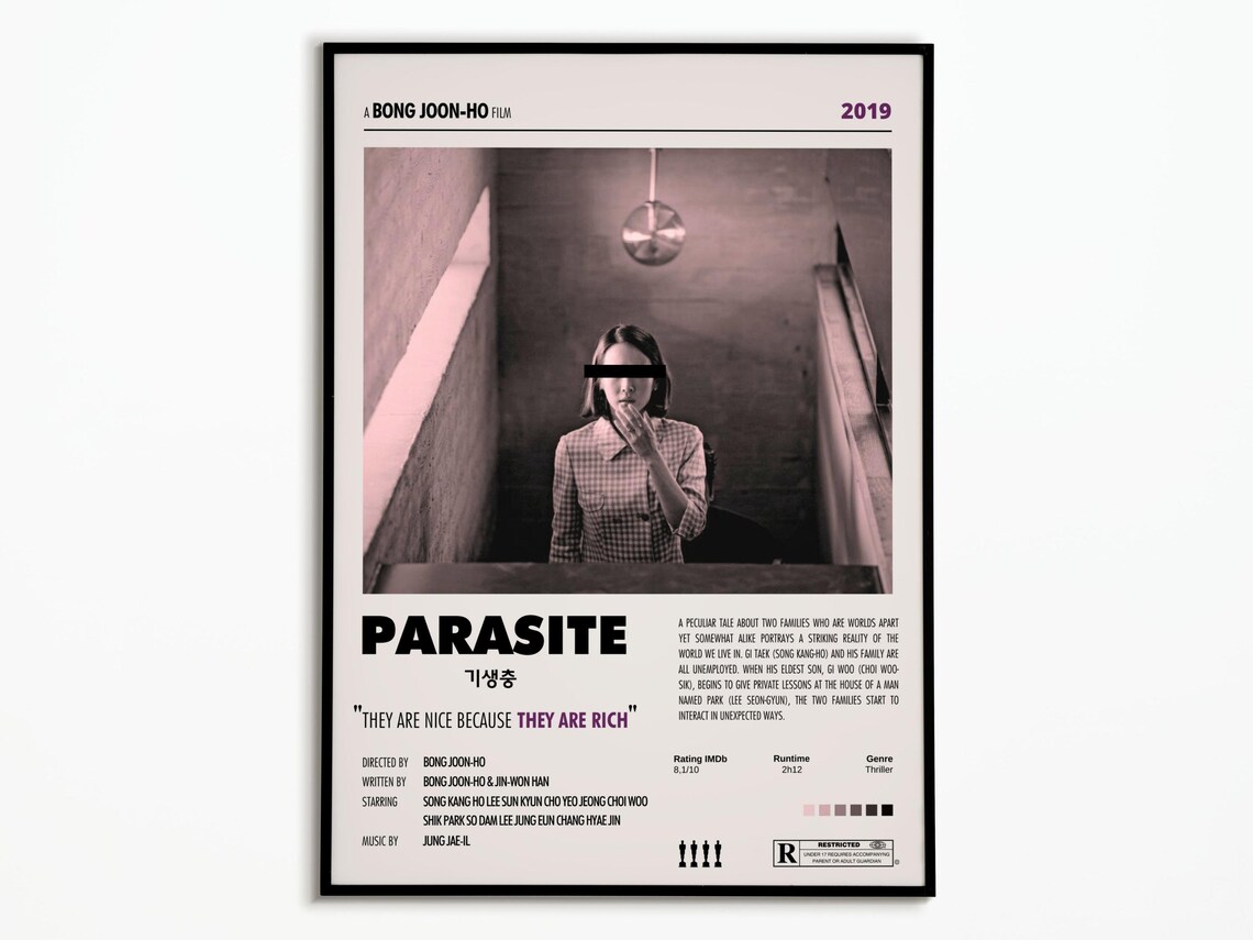 Vintage Parasite Movie Poster, Film Wall Art Print