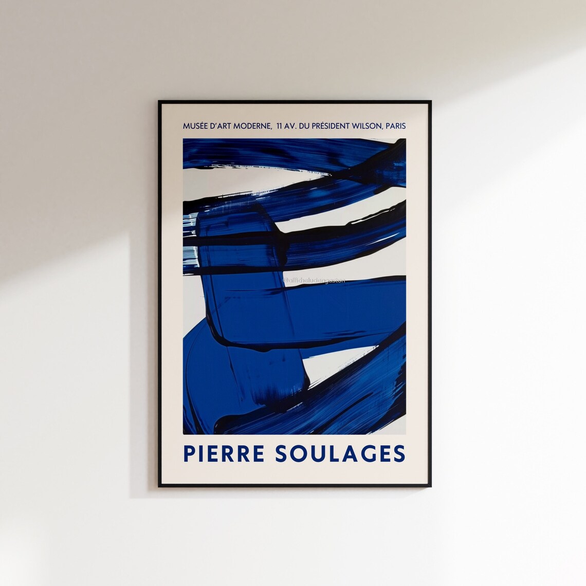 Pierre Soulages 1960 Abstract Modern Art Print