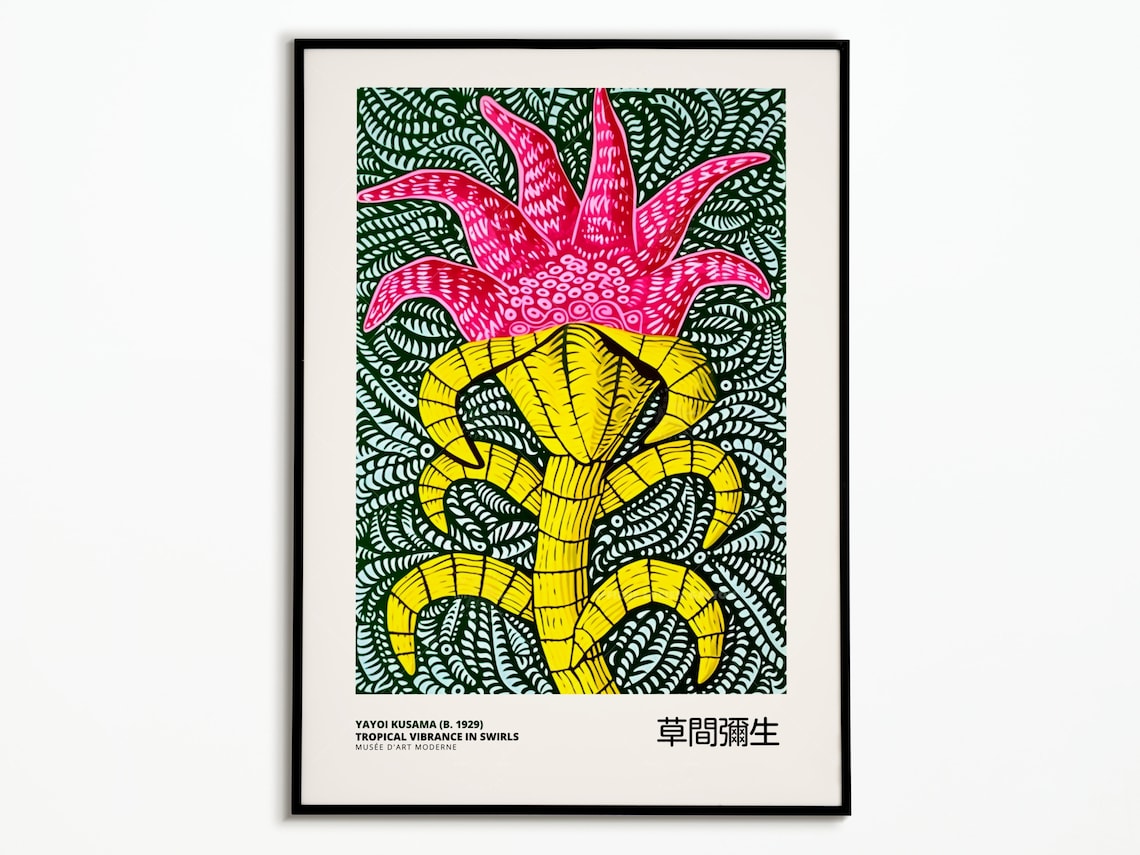 Yayoi Kusama Exhibition Poster, Multicolor Art Print