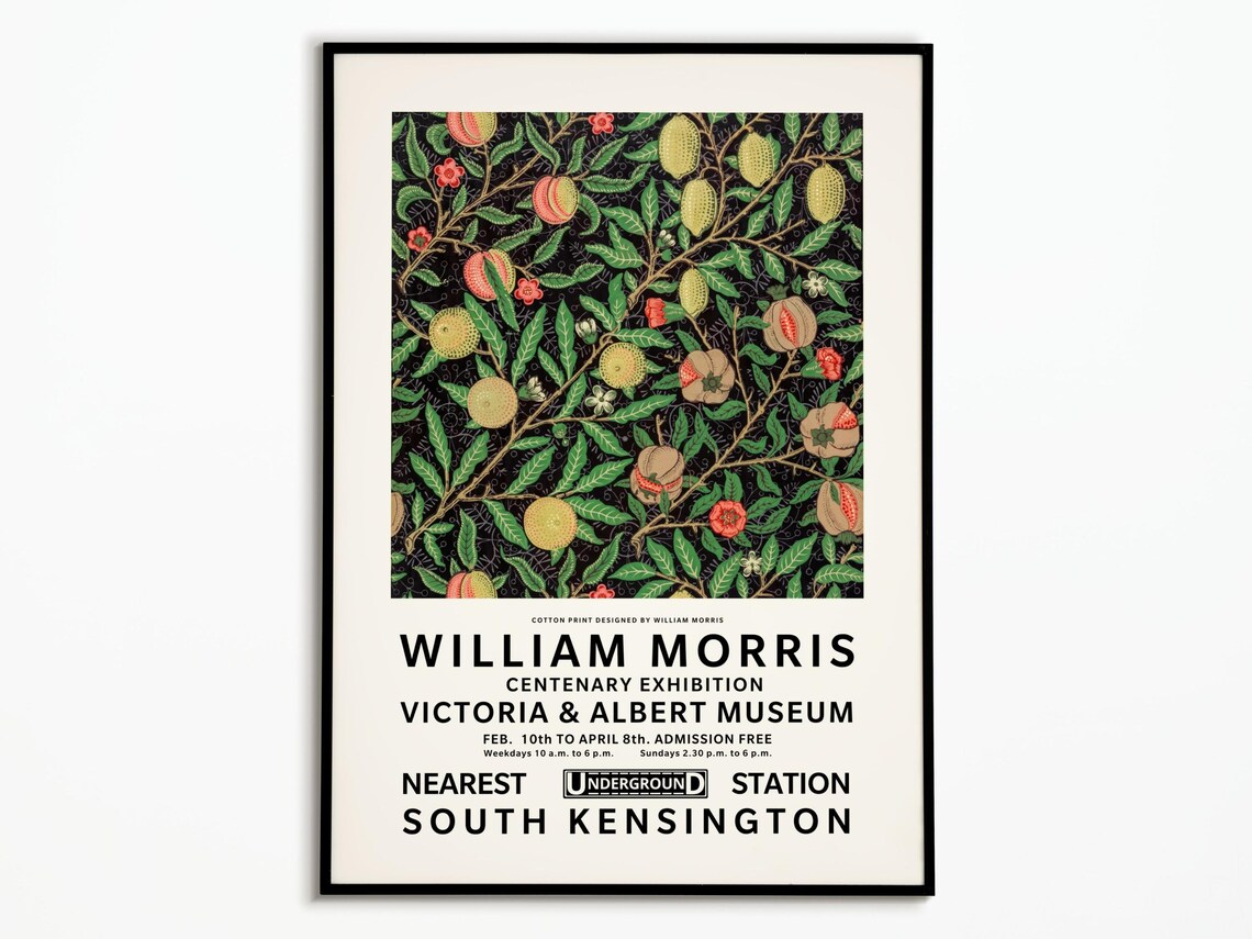 William Morris Exhibition Poster, Art Print