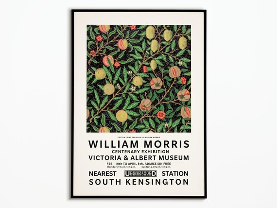 William Morris Exhibition Poster, Art Print