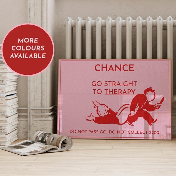 Therapy Monopoly-Inspired Mental Health Poster Print