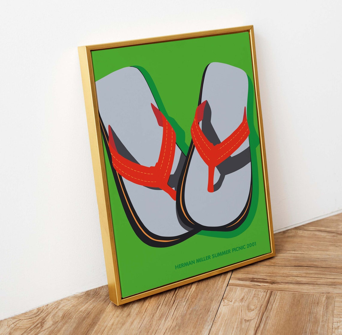 Herman Miller Summer Picnic 2001 Flip Flops Pop Art Food Poster
