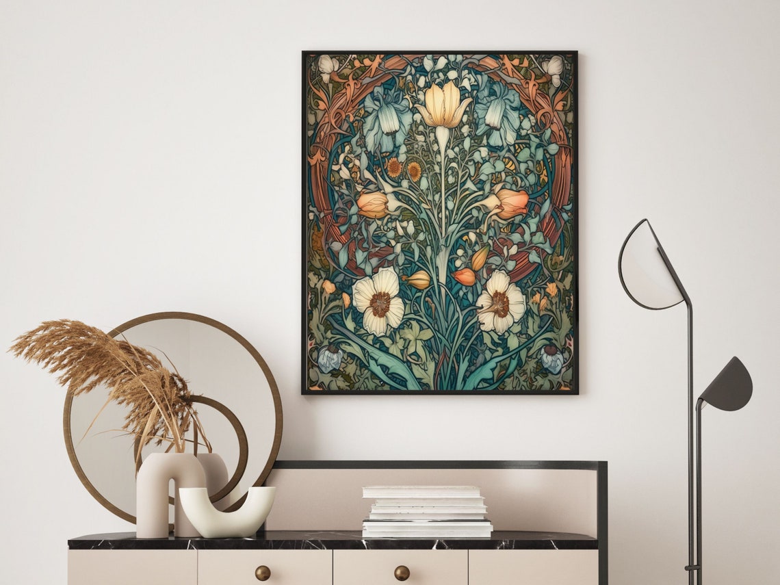 William Morris Style Art Nouveau Botanical Floral Garden Poster - Image 6