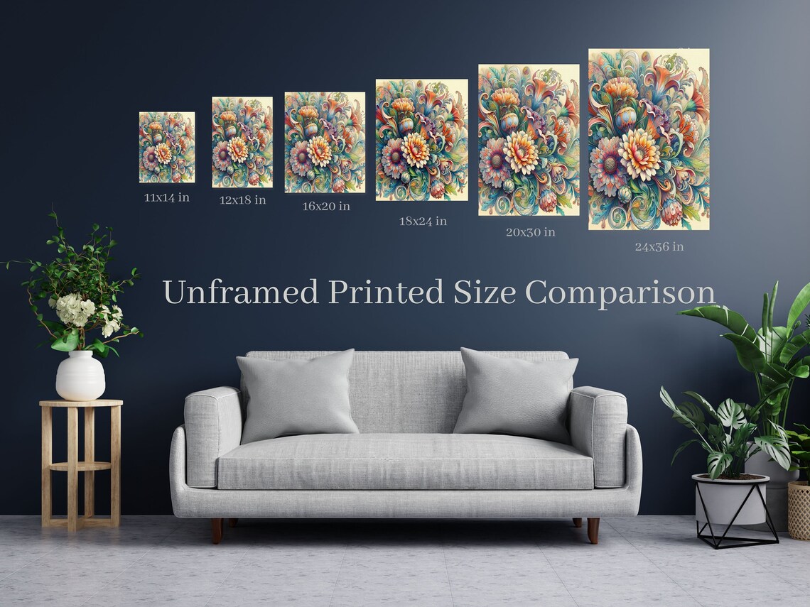 Art Nouveau Golden Yellow Daisy Flowers Vintage Floral Art Poster - Image 6