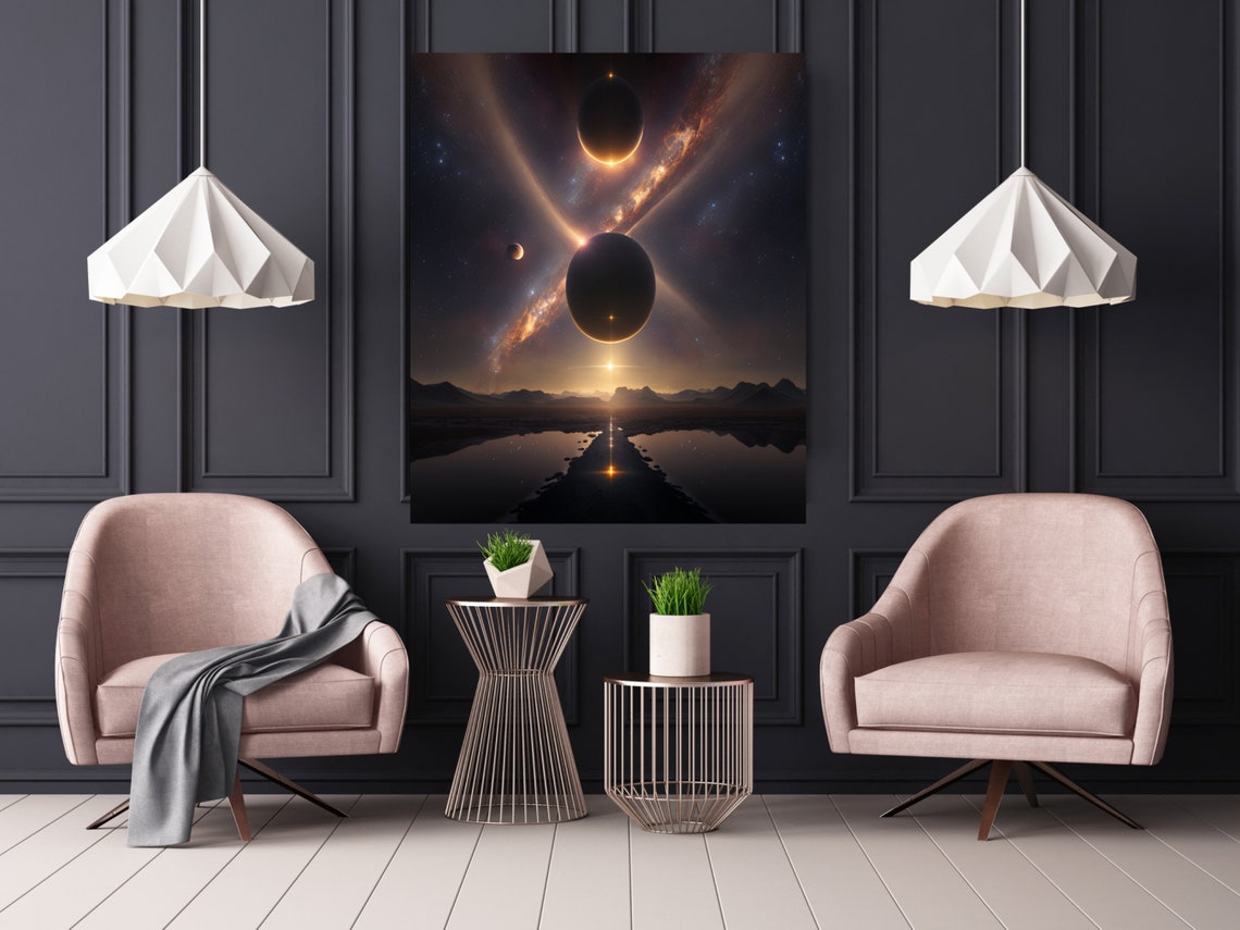 Planetary Conjunction Of Dark Planets Over Mirror Lake Poster - Image 3