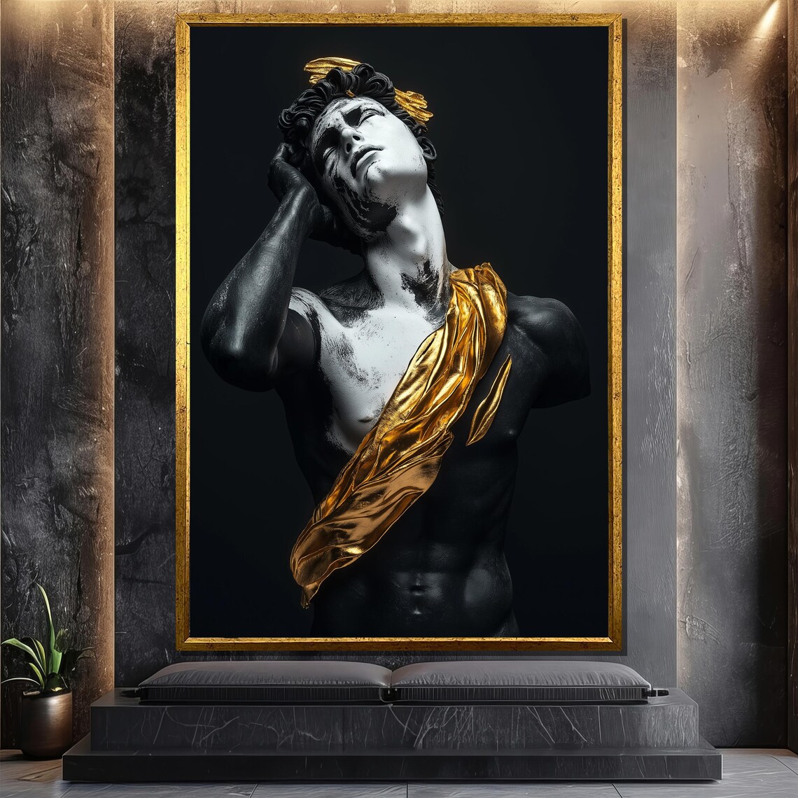 Male Sculpture, Modern Abstract Wall Art Print