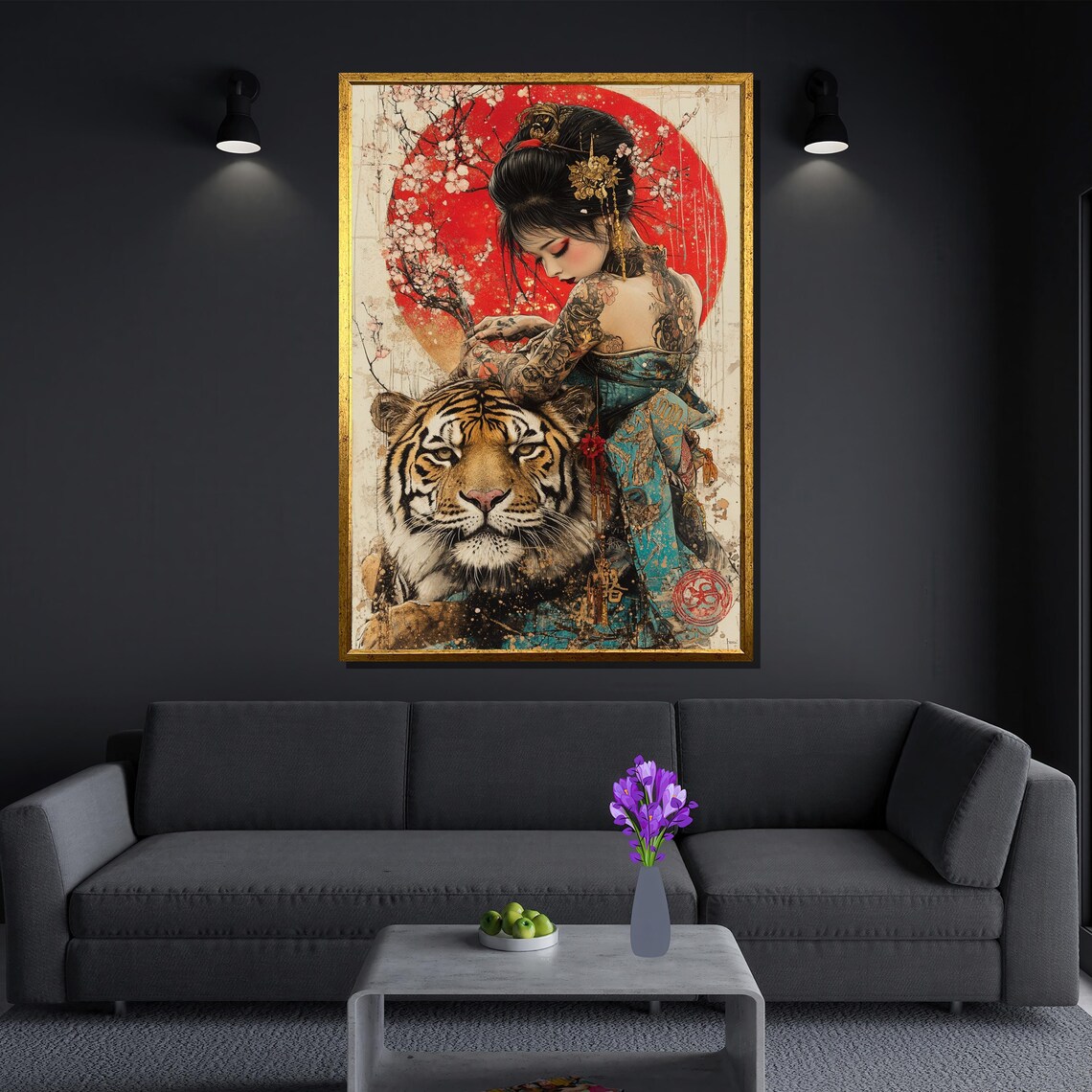 Tattooed Japanese Woman And Tiger, Asian Power And Beauty - Image 3