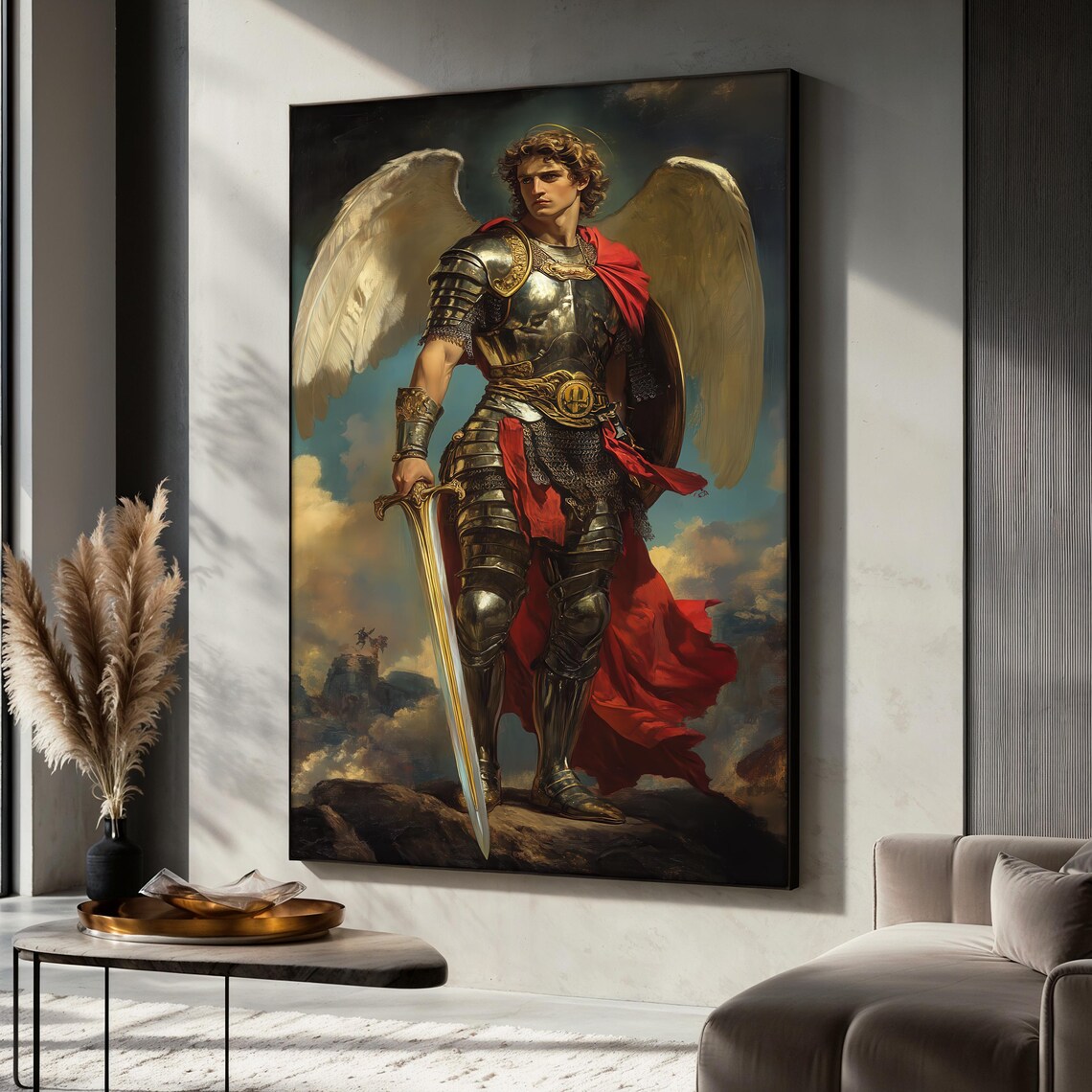 Archangel Michael Painting, Christian Wall Art