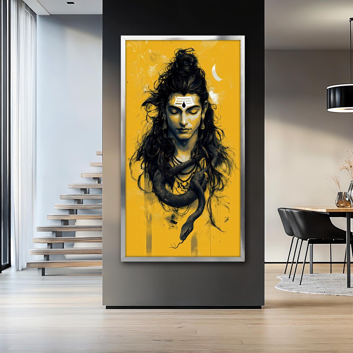 Shiva Painting, Hindu God Spiritual Portrait - Image 2