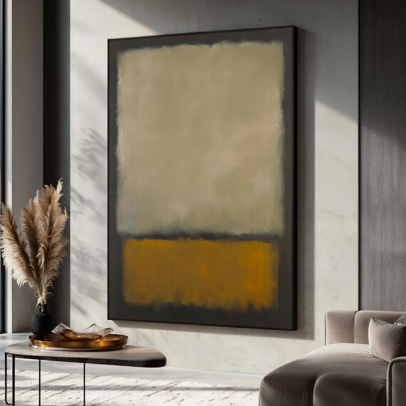Mark Rothko Style Beige Ochre Minimalist Color Field Art Poster