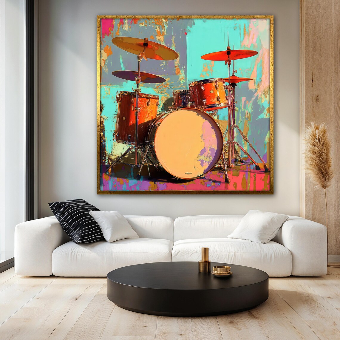 Colorful Drum Set Painting, Modern Music Art - Image 3