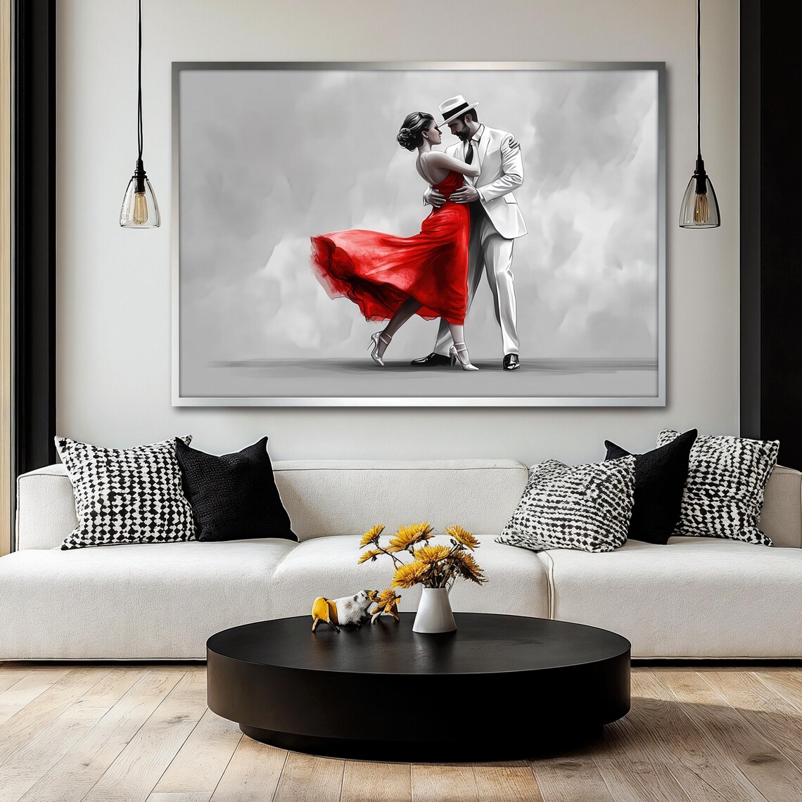 Passionate Couple Dance Painting, Elegant Latin Dancers - Image 2