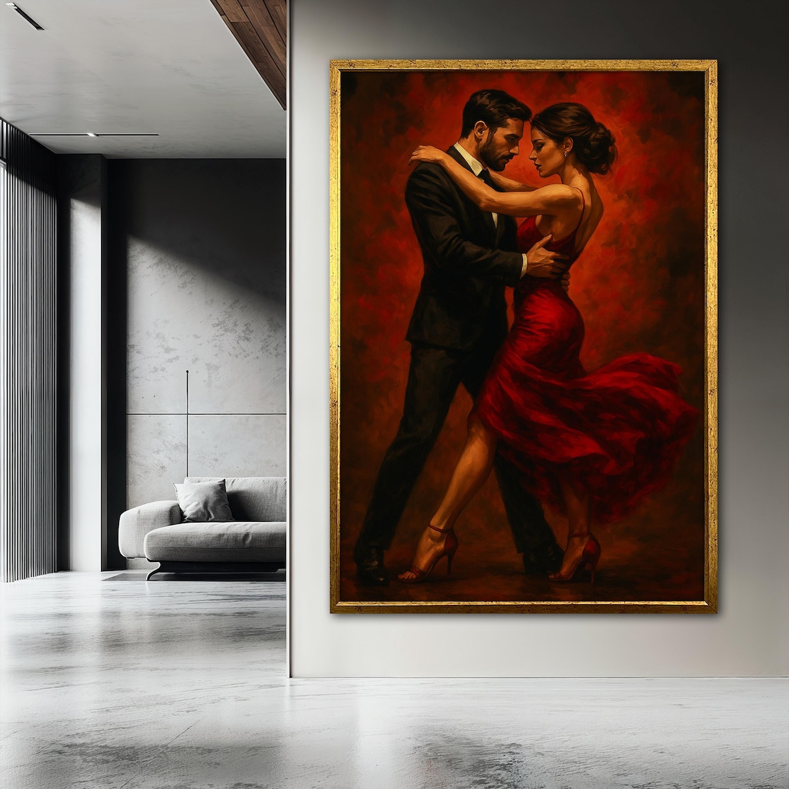 Romantic Dance Latin Couple, Elegant Ballroom Art Print - Image 3