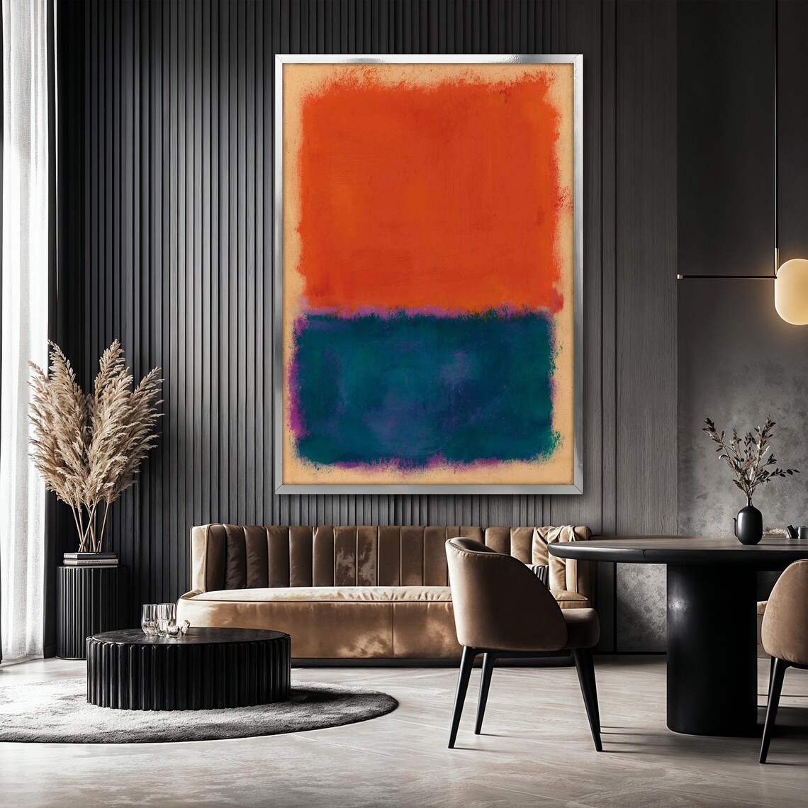 Mark Rothko Style Orange Teal Rectangles Color Field Art Poster - Image 2