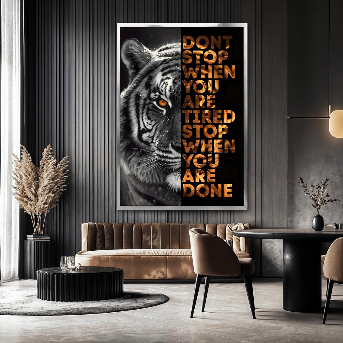 Tiger Motivational Painting, Bold Quote Decor - Image 2