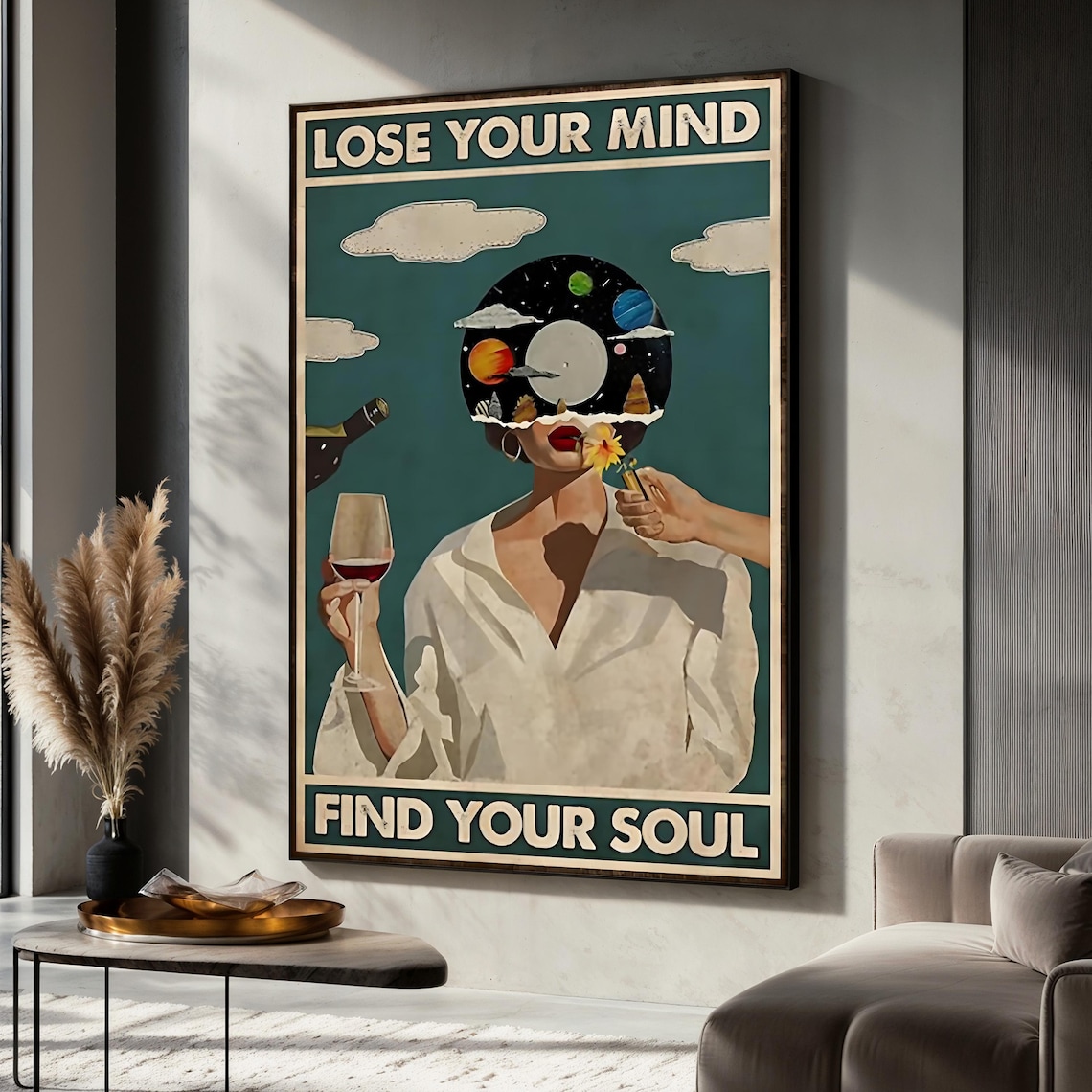 Lose Your Mind Find Your Soul, Surreal Woman Poster