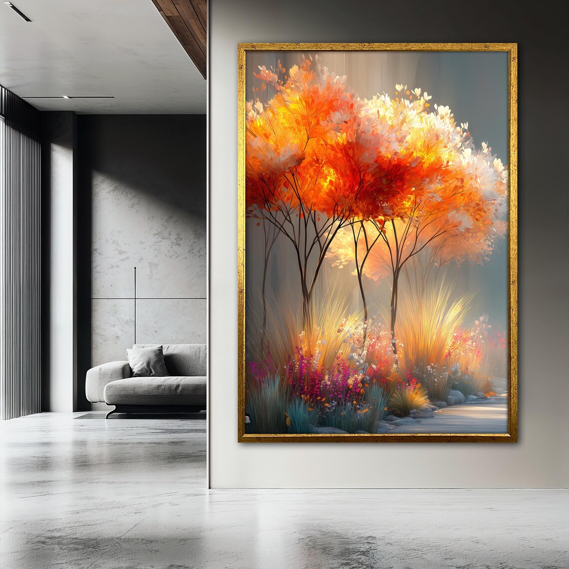 Autumn Trees Painting, Nature Landscape Art Print - Image 3