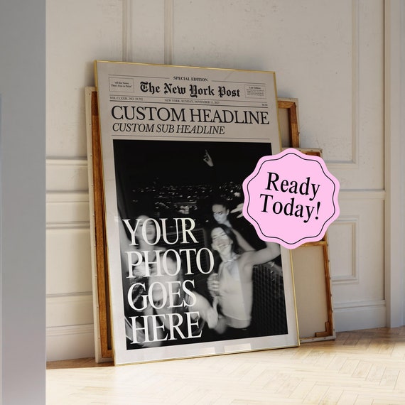 Custom Newspaper Print Personalized New York Poster