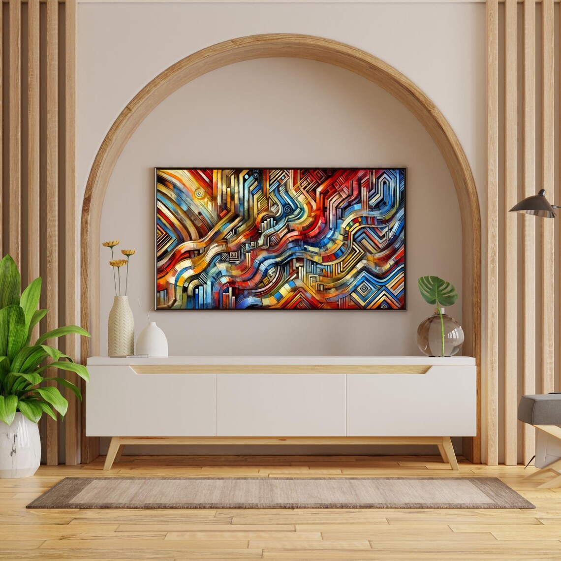 Blaan Inspired Abstract Impasto Artwork Tribal Energy Wall Art - Image 2