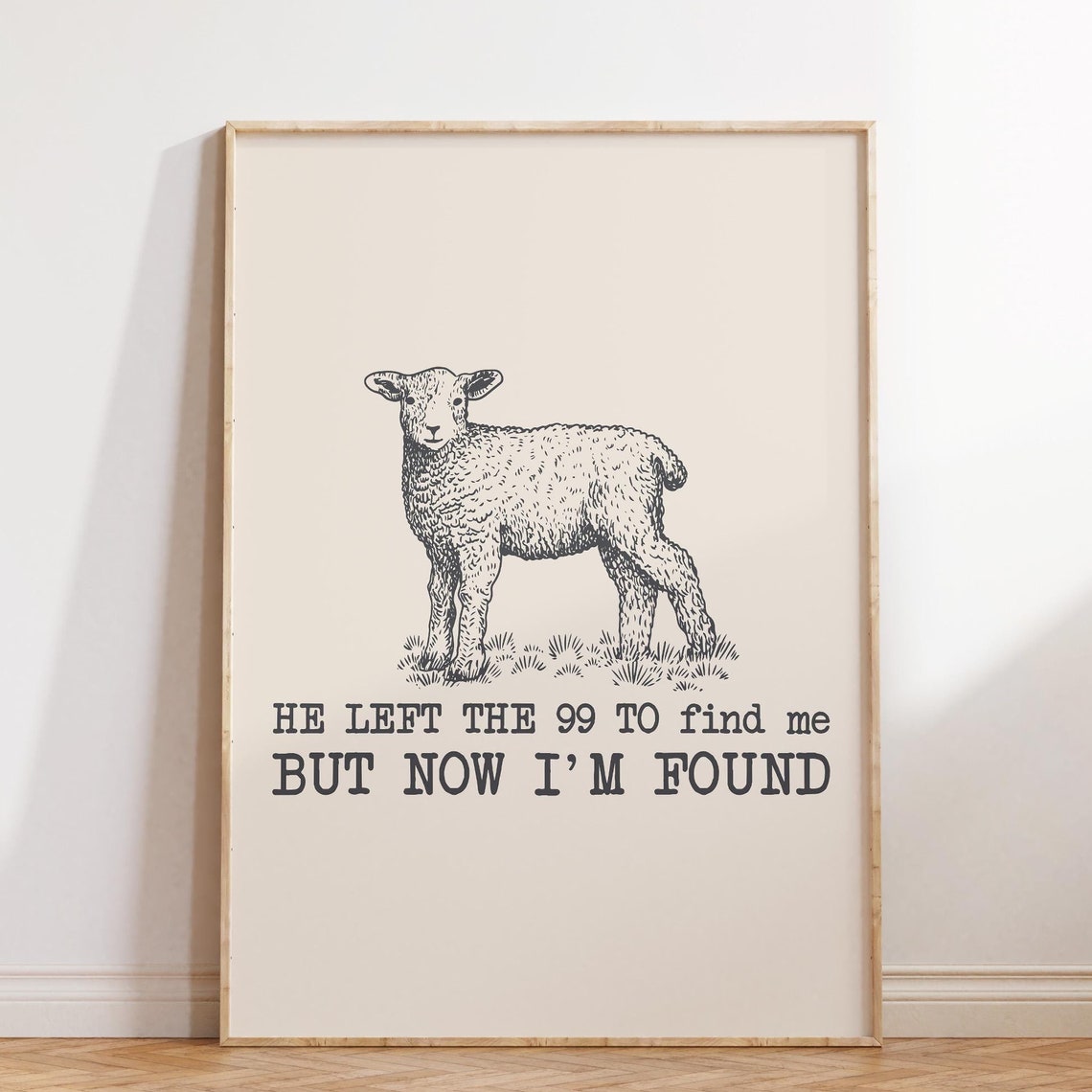 Cute Lamb Christian Wall Print Religious Print Christian Poster Bible Verse Wall Decor Art Christian Gift