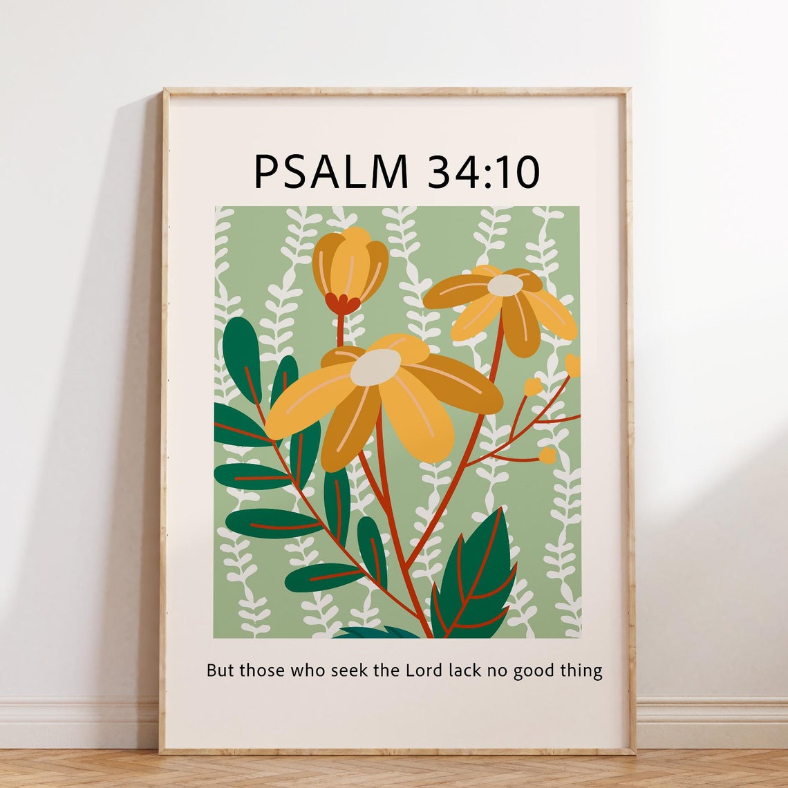 Psalm 3410 Print Christian Wall Art Psalm Bible Verse Faith Print Christian Poster Scripture Wall Art Wall Decor - Image 5