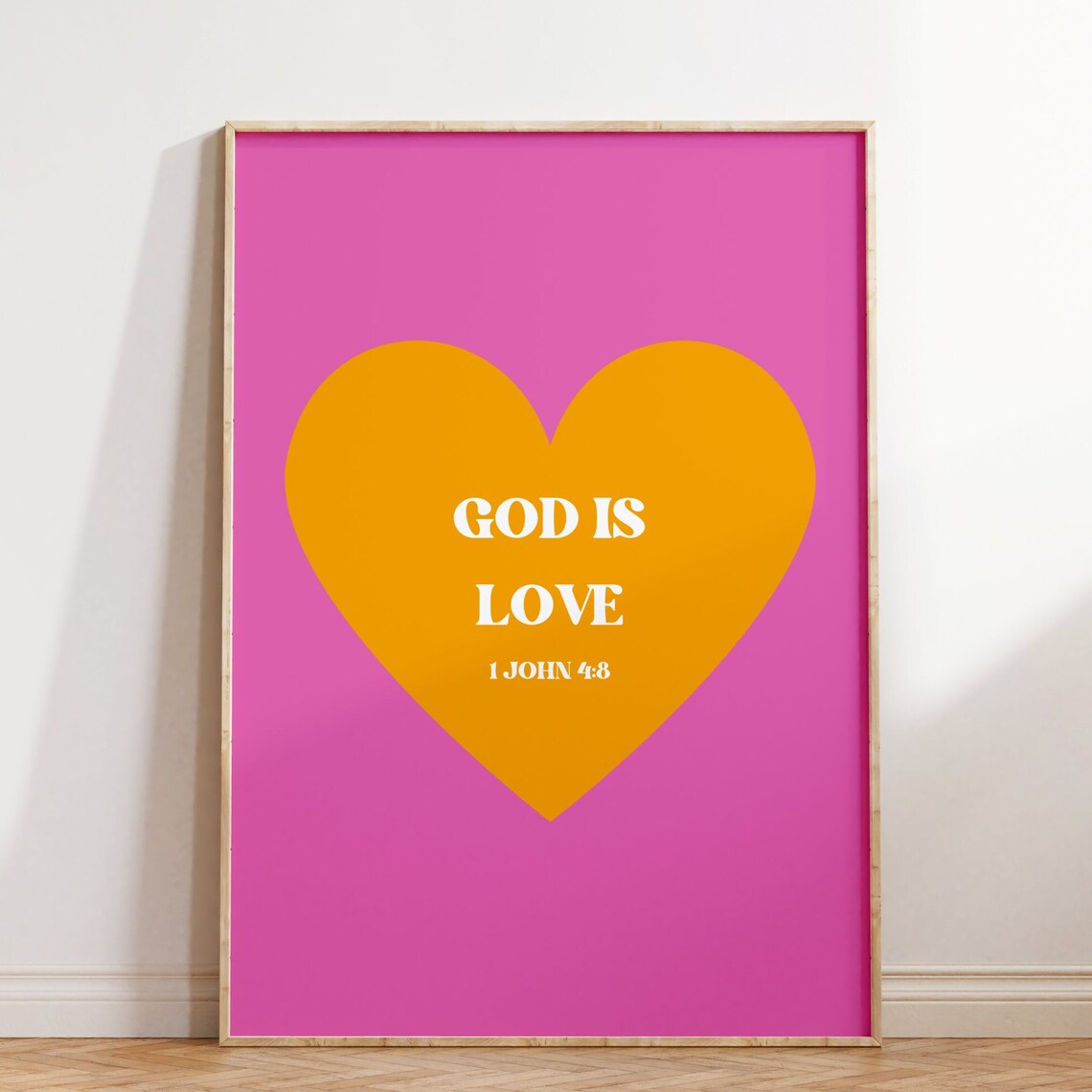 Retro Christian John Scripture Poster, Bible Verse Art