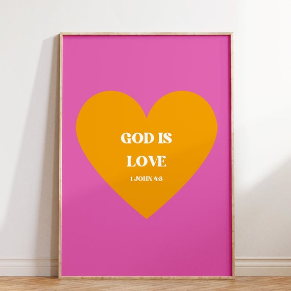 Retro Christian John Scripture Poster, Bible Verse Art