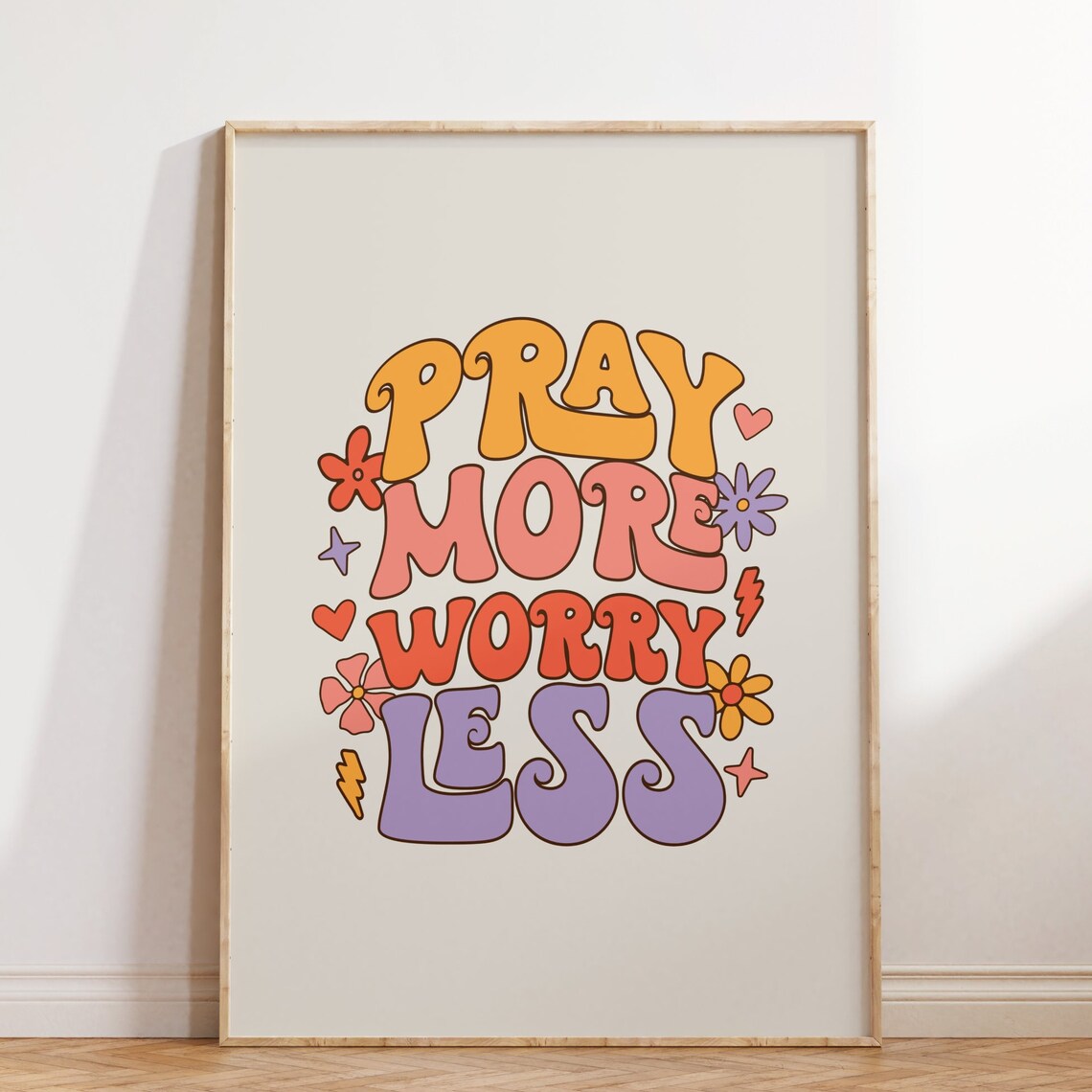 Retro Christian Bible Verse Art Print, Jesus & God