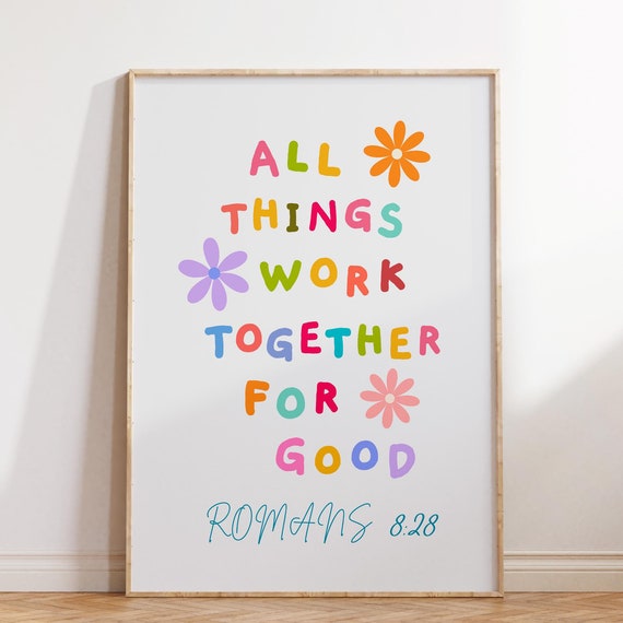 Retro Christian Wall Art Print Romans Scripture Christian Poster Bible Verse Wall Decor Art Christian Gift