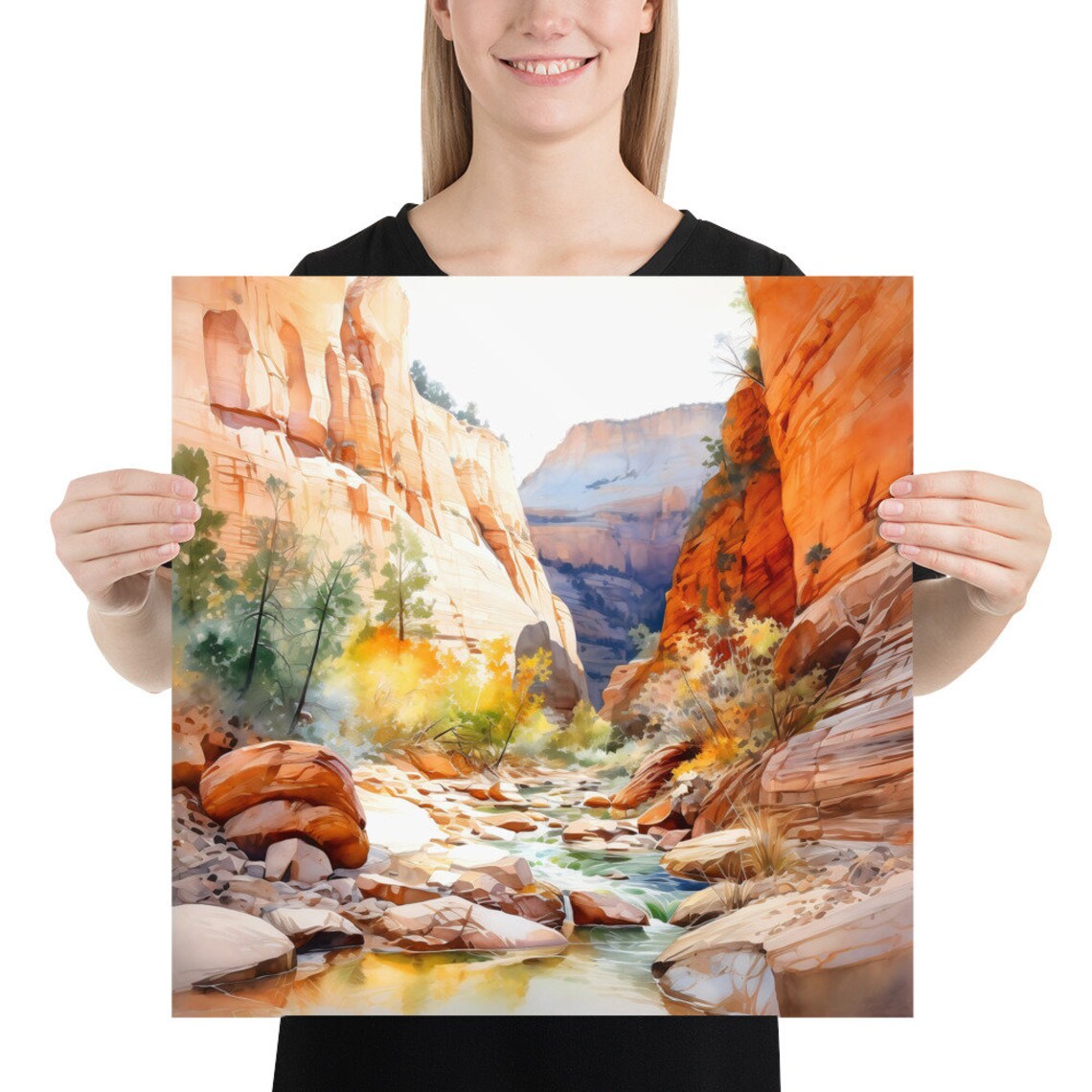 Zion National Park Travel Poster, Watercolor - Image 3