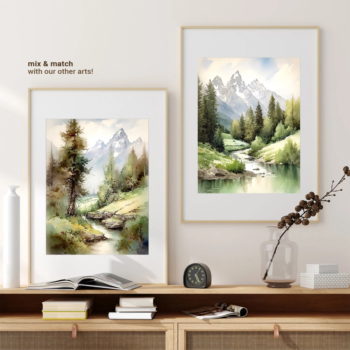 Grand Teton Art Print Grand Tetons National Park Watercolor Print Mountain Wall Art National Park Art Mountain Print Home Decor Gift - Image 2