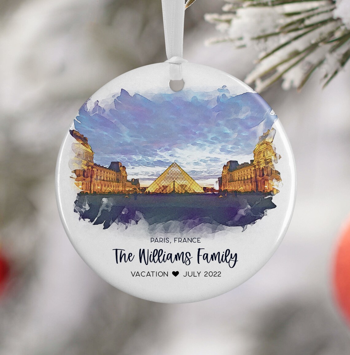 Paris France Watercolor Travel Poster, Custom Souvenir