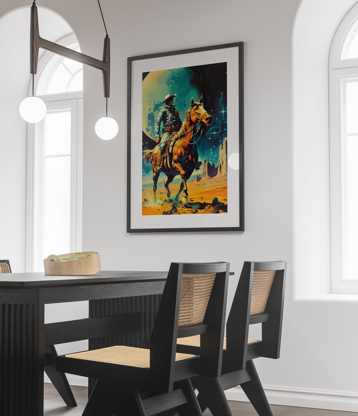 Space Cowboy Retro Futurism Western Cosmic Art Print - Image 2