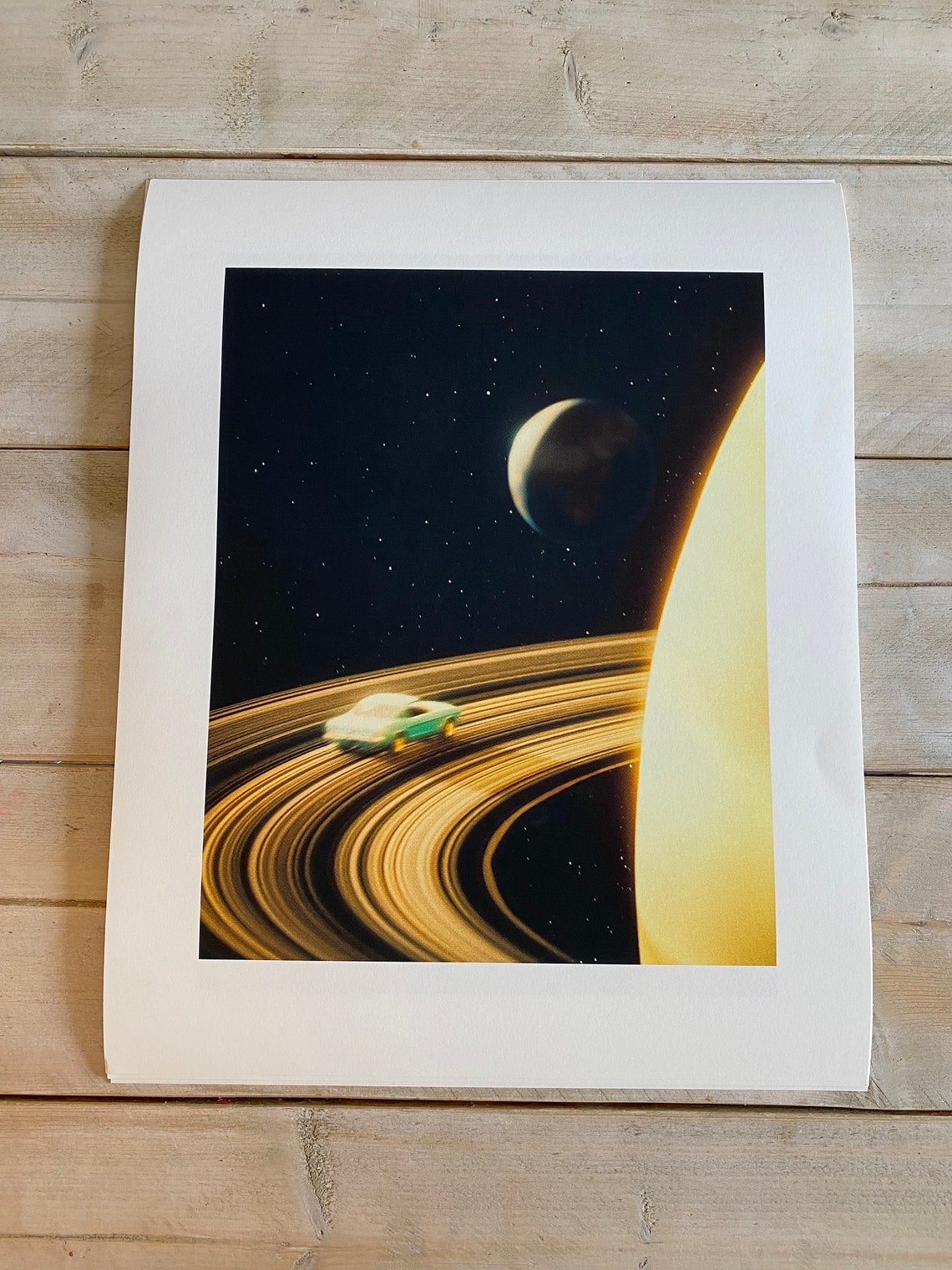 Saturn Retro Space Adventure Art Print