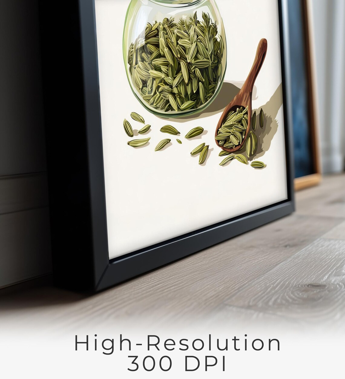 Fennel Art Print, Rustic Botanical Kitchen Decor - Image 2