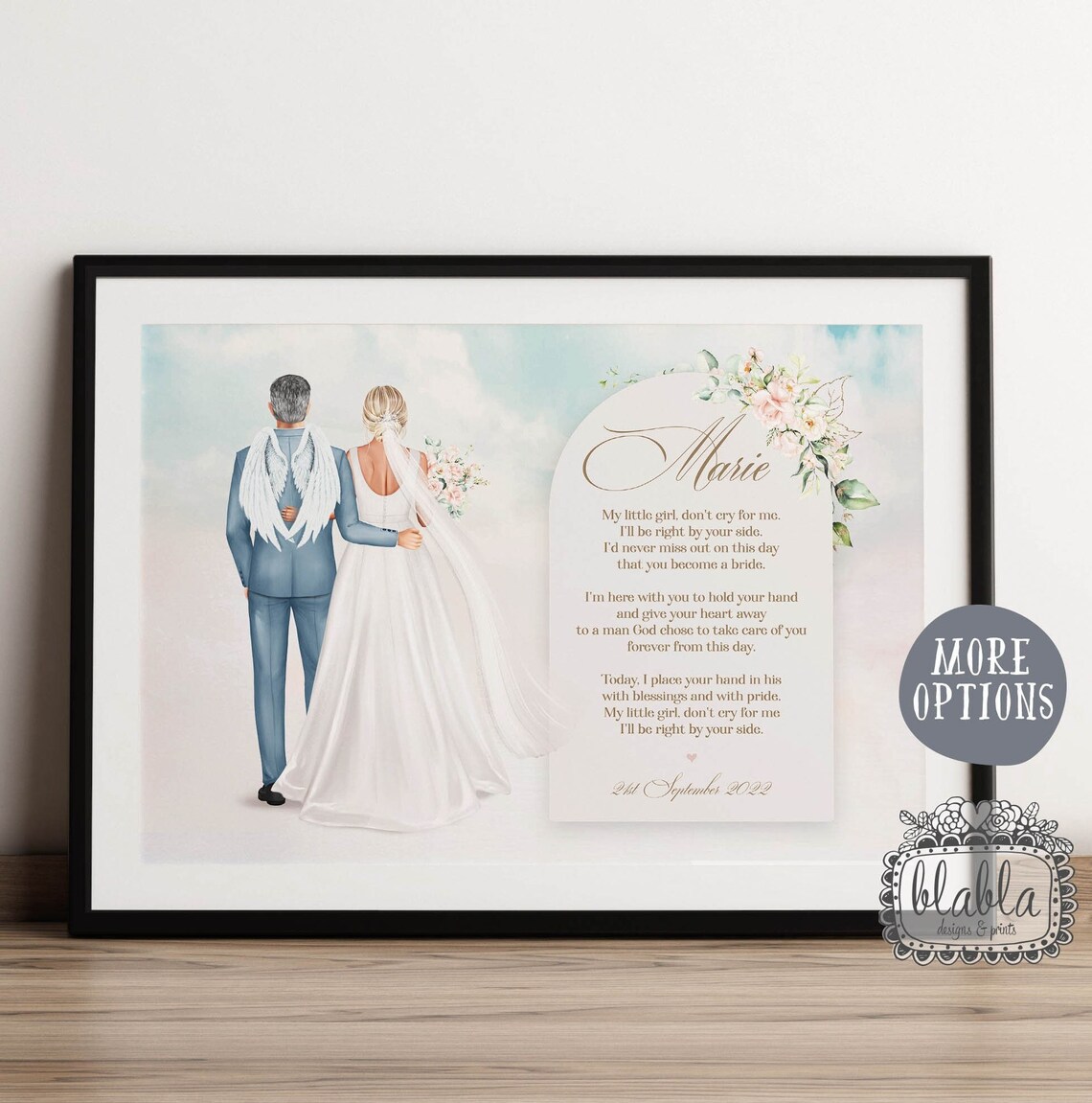 In Memory Of Father Of The Bride Custom Art Print
