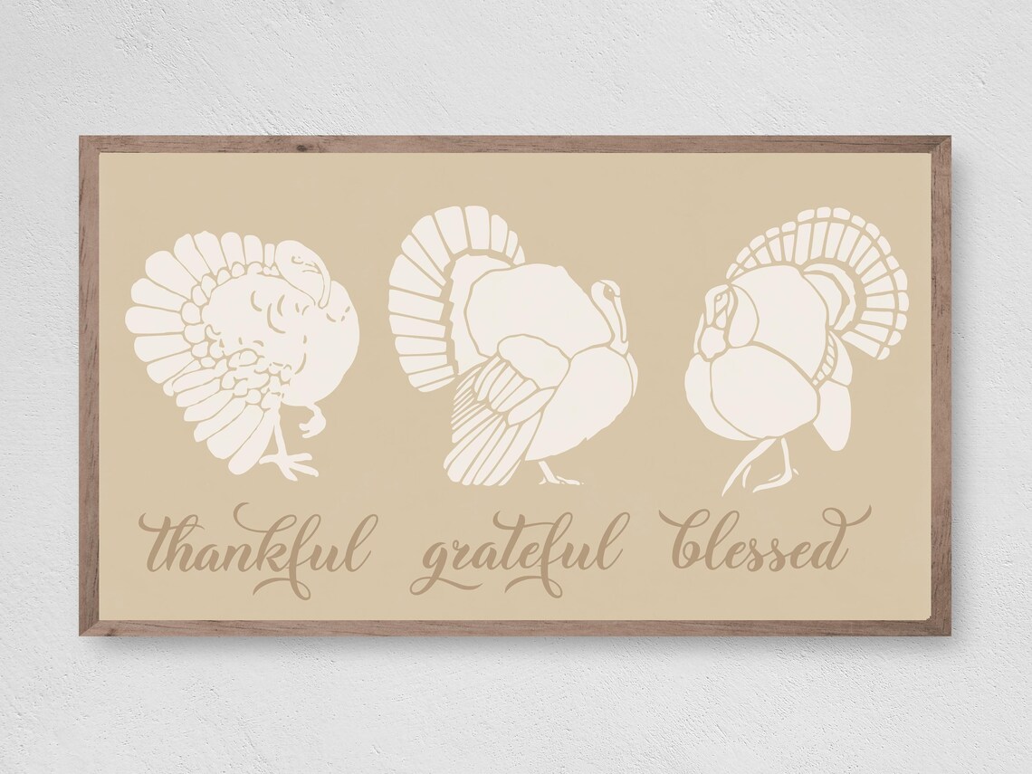 Thanksgiving Thankful Art Print, Holiday Message